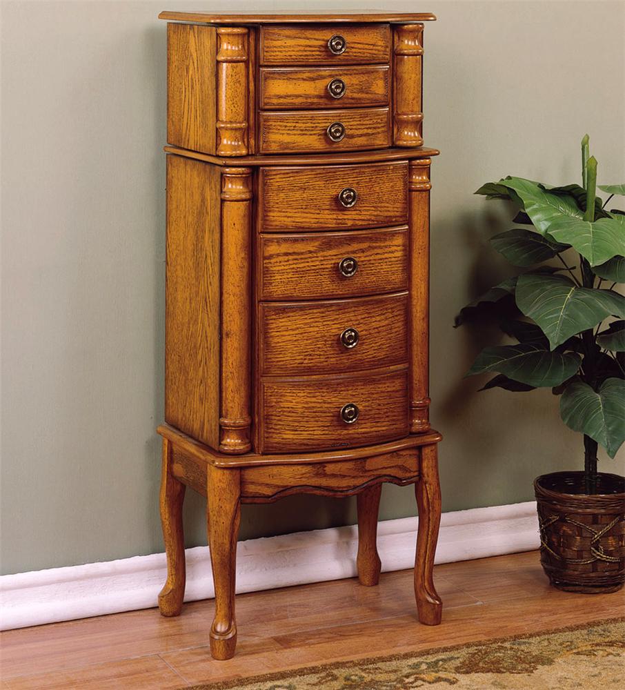 Powell 255 gray mission 2025 oak jewelry armoire
